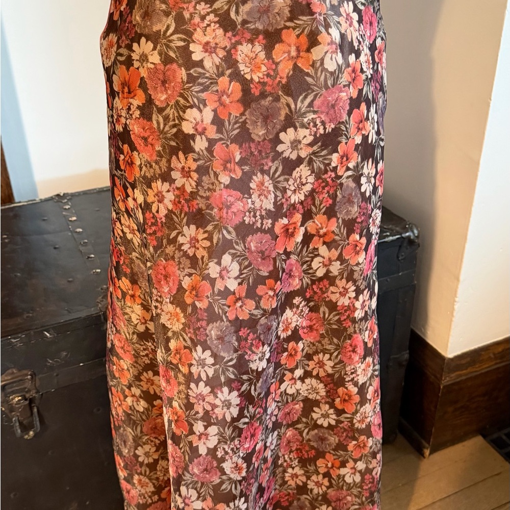 Lost + Wander Floral Maxi Skirt in Peaches, Corals, Browns!